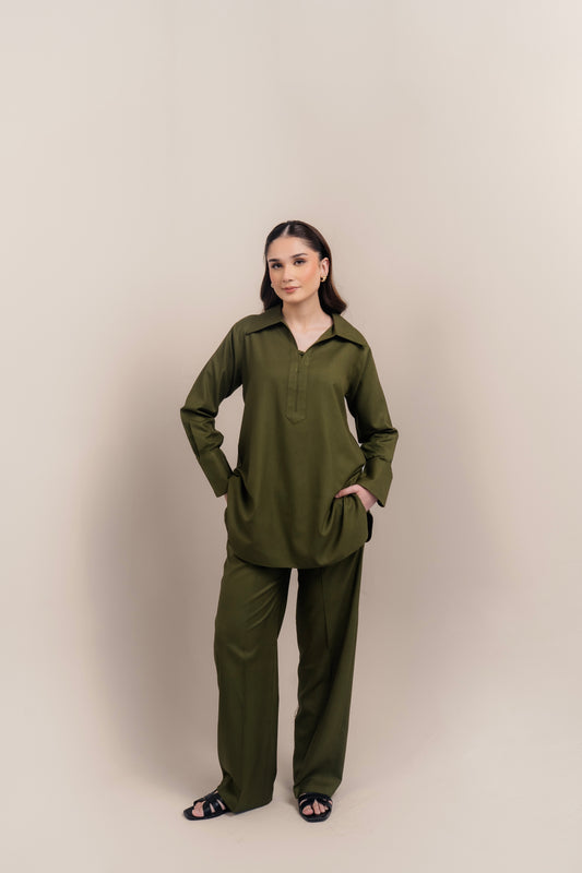 Deep Green Tailored Set